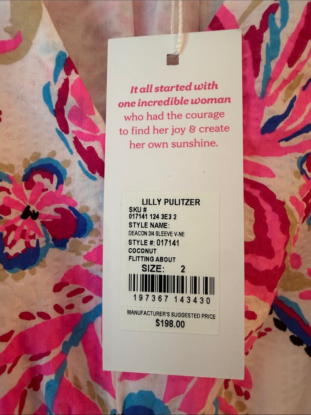 Lilly Pulitzer Pink Paisley Tiered V-Neck Dress with Blue Accents - Picture 3 of 5